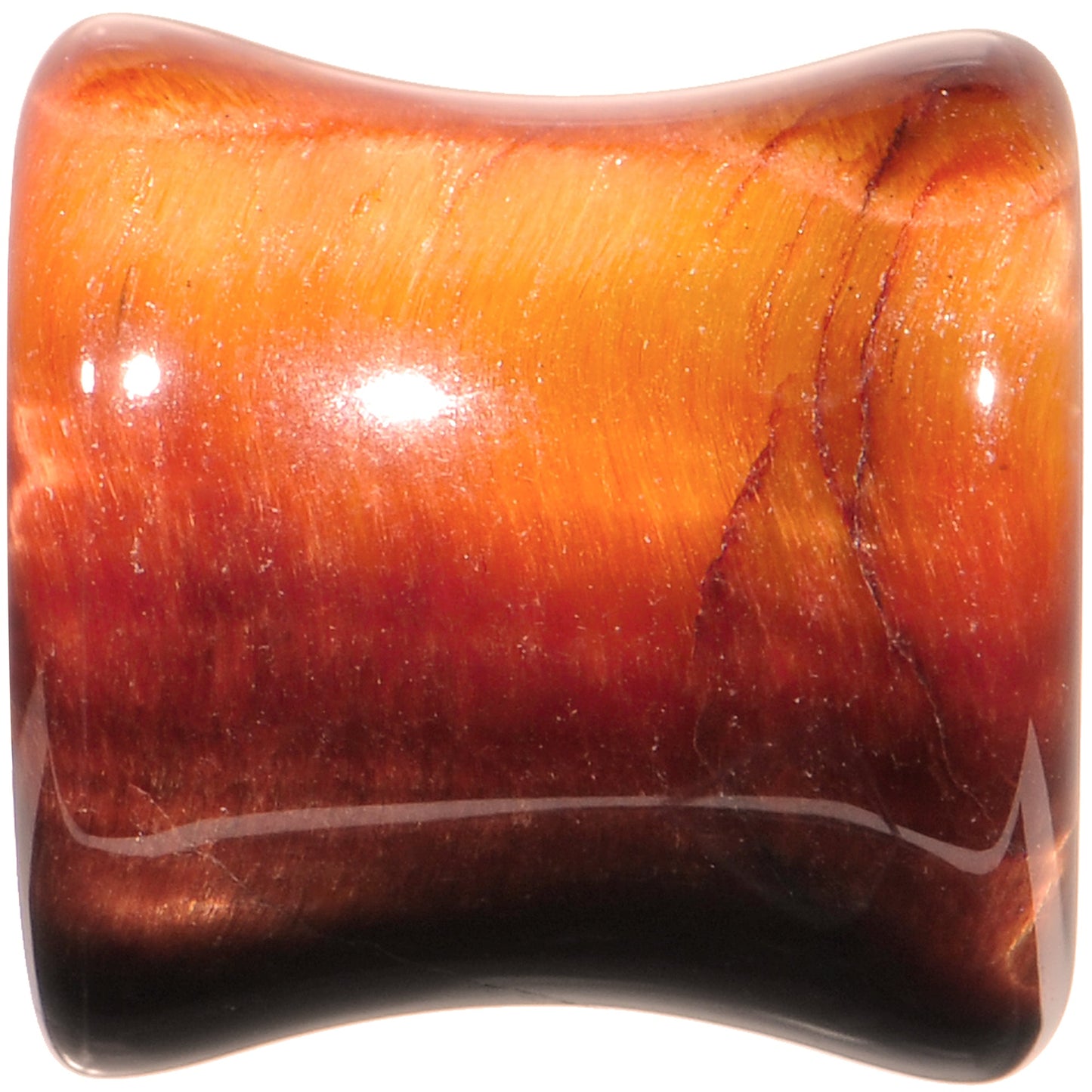 7/16 Red Tiger Eye Natural Stone Plug Set