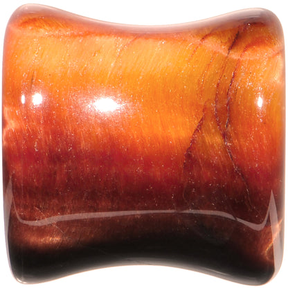 7/16 Red Tiger Eye Natural Stone Plug Set