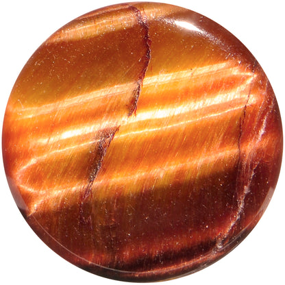7/16 Red Tiger Eye Natural Stone Plug Set
