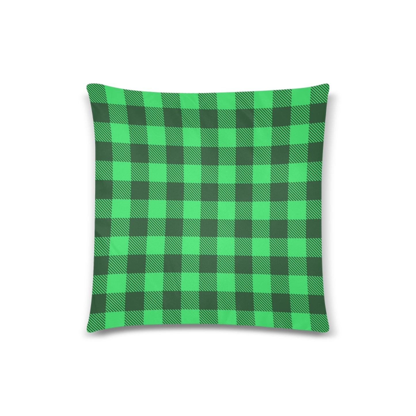 Green Plaid Throw Pillow Cover