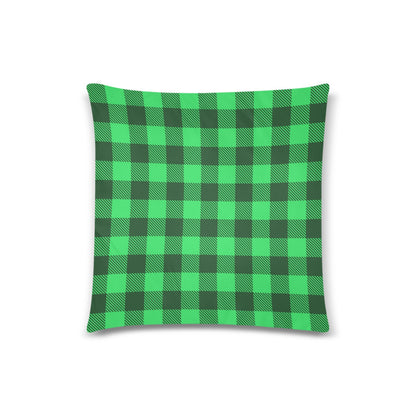Green Plaid Throw Pillow Cover