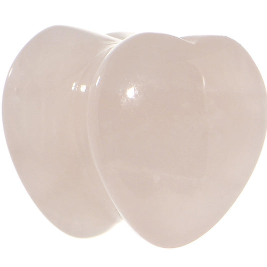 00G Natural Rose Flower Quartz Sweet Heart Stone Saddle Plug