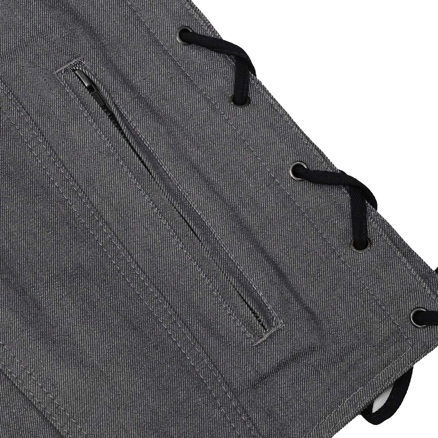 Men's Rough Rub-Off Raw Finish Broken Gray Denim Vest