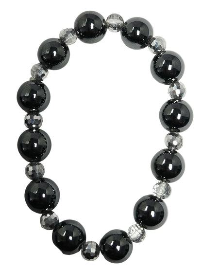 Hematite with Silver Beads Bracelet