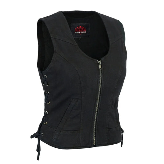 Women's Stylish Black Denim Vest