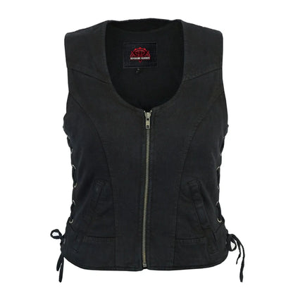 Women's Stylish Black Denim Vest