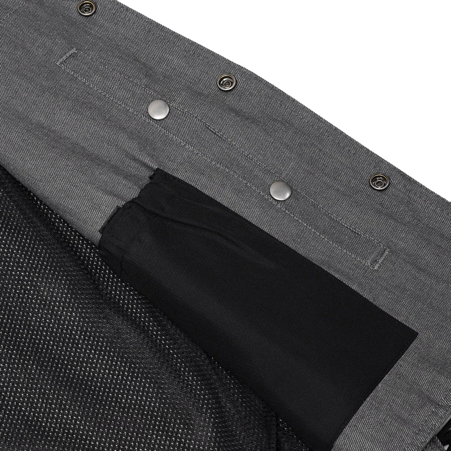 Men's Rough Rub-Off Raw Finish Broken Gray Denim Vest