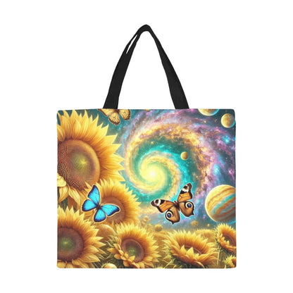 Sunflowers All Over Print Canvas Tote Bag - Large