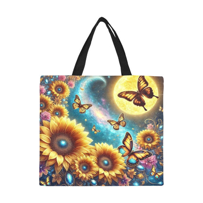 Sunflowers All Over Print Canvas Tote Bag - Large