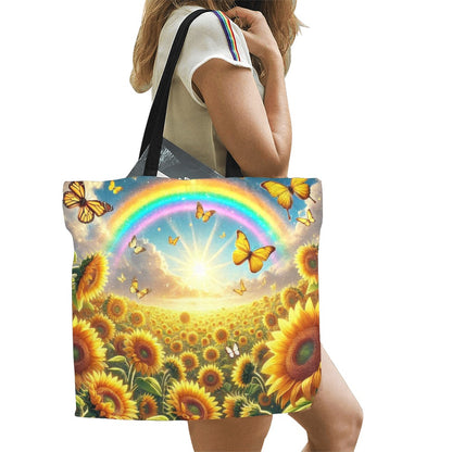 Sunflowers All Over Print Canvas Tote Bag - Large