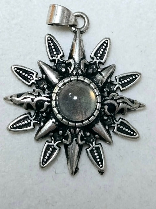 Rainbow Moonstone Sun Pendant