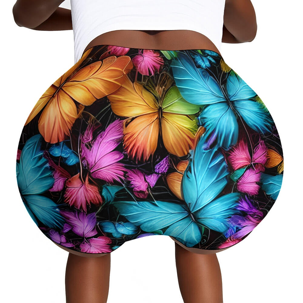 Colorful Butterfly Ladies Shorts