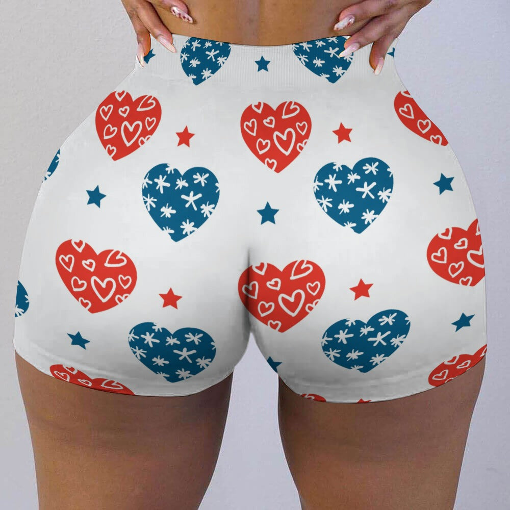 RWB Hearts Ladies Shorts