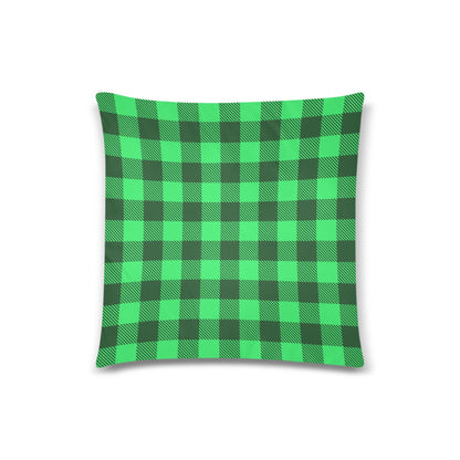 Green Plaid Throw Pillow Cover