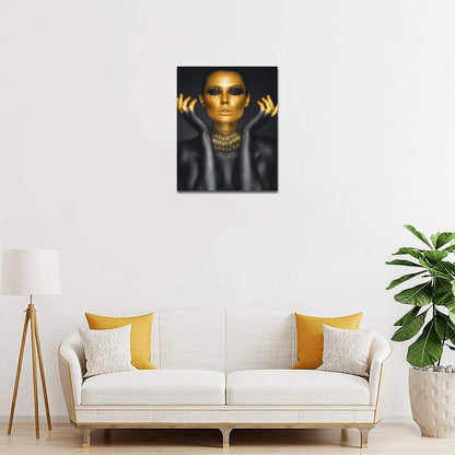 Black and Gold Collection Framed Canvas Print