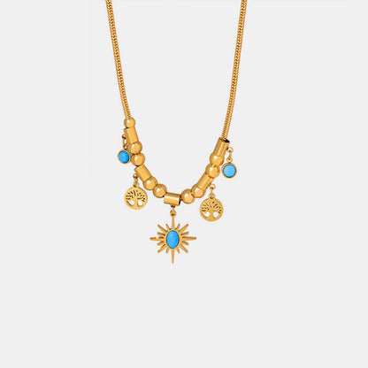 Gold-Plated Titanium Steel Charm Necklace