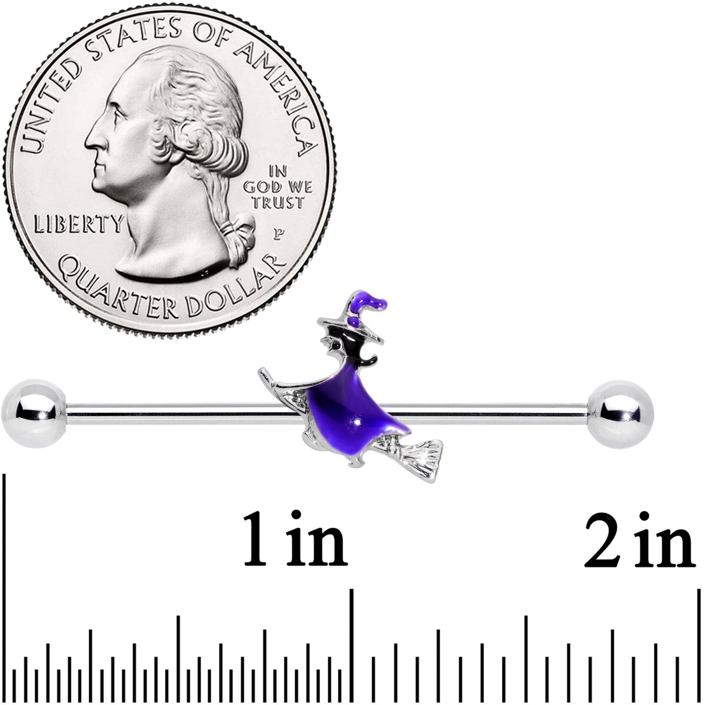 14G Halloween Way of the Witch Barbell Industrial 38mm