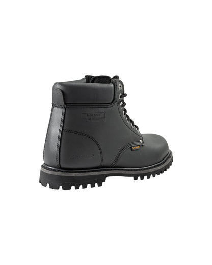 Safara Premium Black Leather 6" Water Resistant Work Boots [R6612]