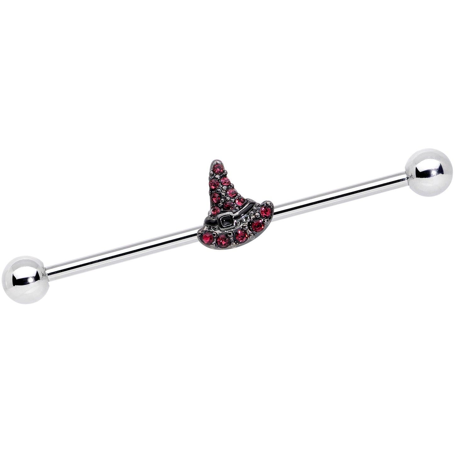 14G Purple Gem Witch Hat Halloween Industrial Barbell 38mm