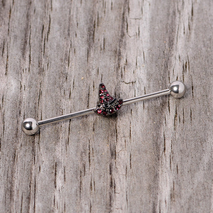 14G Purple Gem Witch Hat Halloween Industrial Barbell 38mm