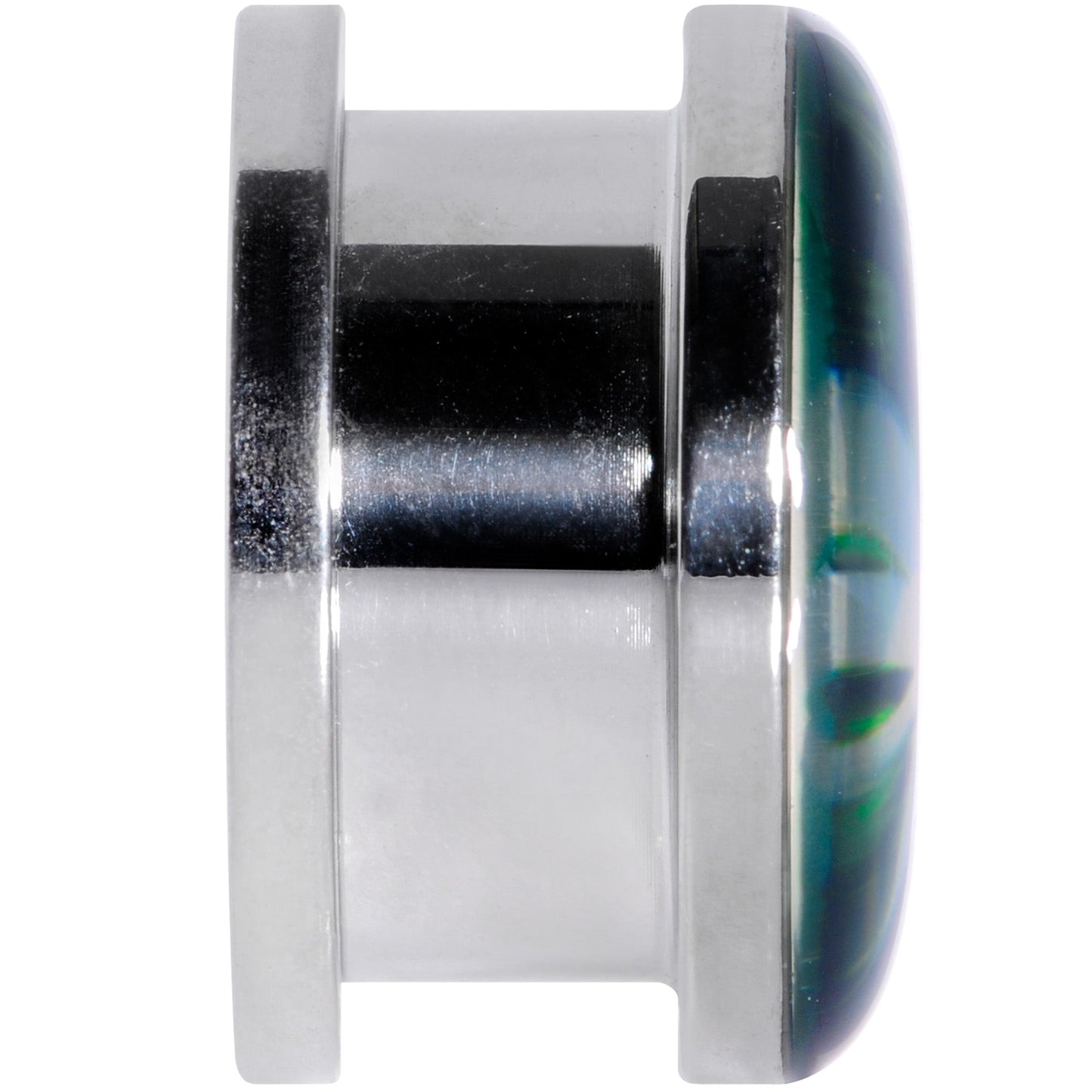 Green Hologram Marijuana Weed Leaf Screw Fit Plug Set 6G to 1 Inch