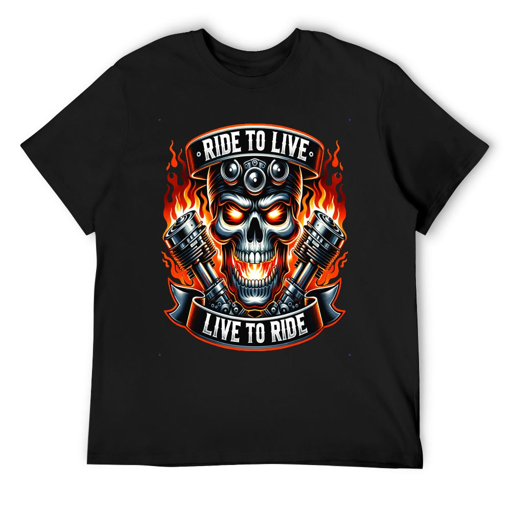 Ride To Live Live To Ride Men's T-shirt 100% Cotton
