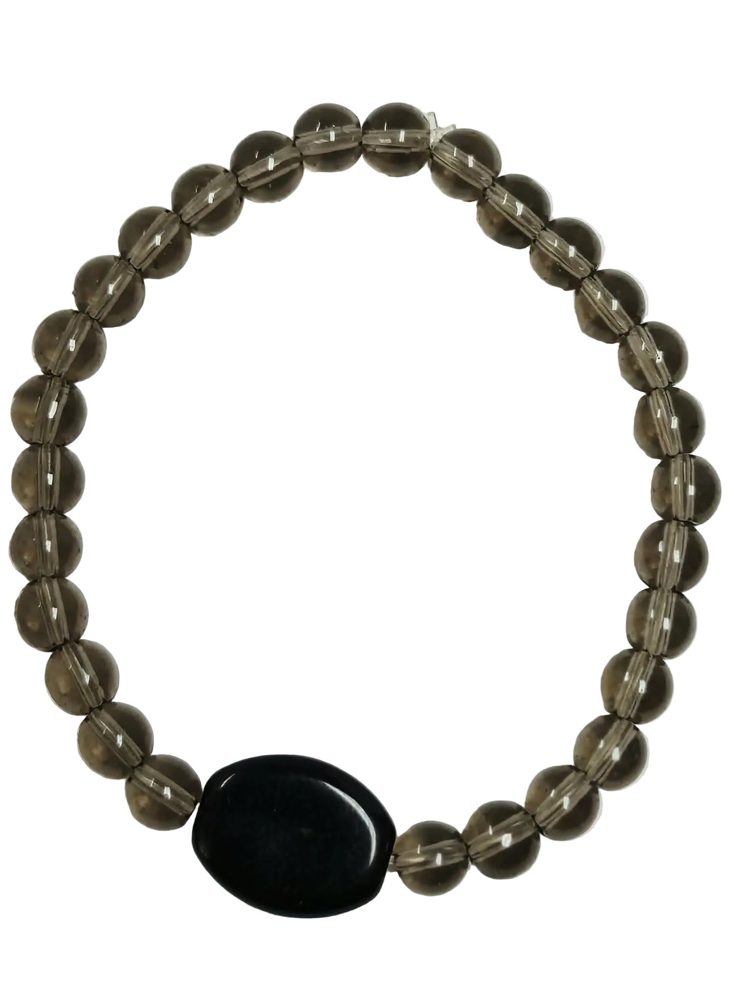 Smokey Quarts with Onxy Bead Bracelet