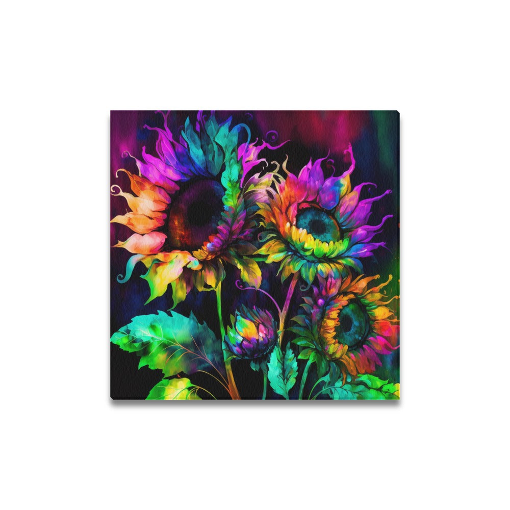 Tie Dye Sunflowers Canvas Print