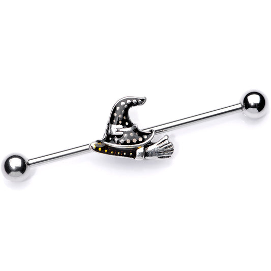 14G Broom Witch Hat Halloween Industrial Barbell 38mm