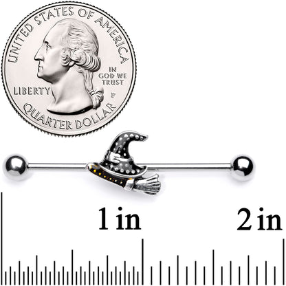 14G Broom Witch Hat Halloween Industrial Barbell 38mm