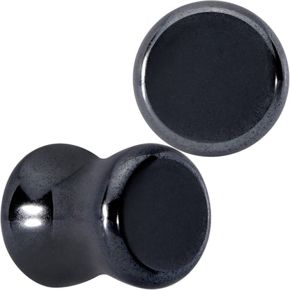 Natural Black Hematite Stone Saddle Plug Set