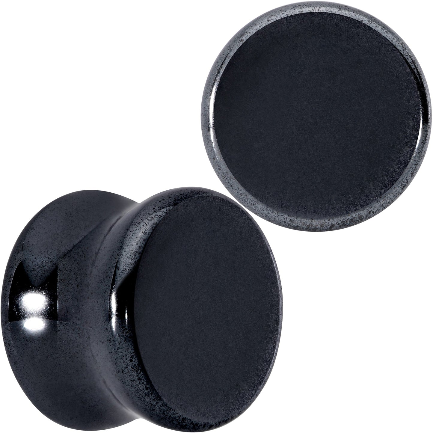 Natural Black Hematite Stone Saddle Plug Set