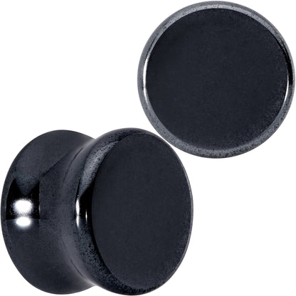 Natural Black Hematite Stone Saddle Plug Set