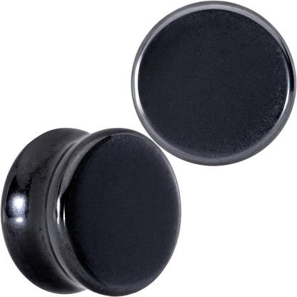 Natural Black Hematite Stone Saddle Plug Set