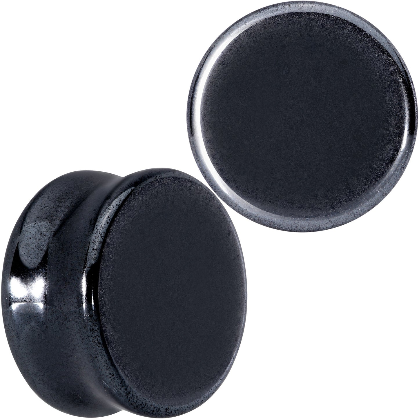 Natural Black Hematite Stone Saddle Plug Set