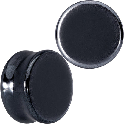 Natural Black Hematite Stone Saddle Plug Set
