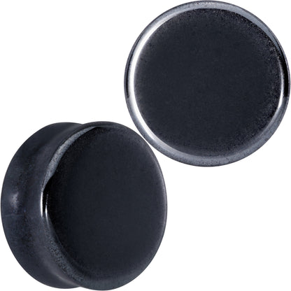 Natural Black Hematite Stone Saddle Plug Set