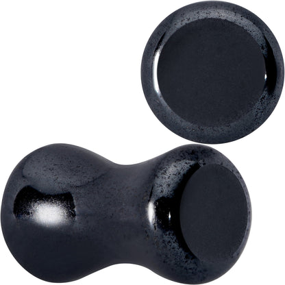 Natural Black Hematite Stone Saddle Plug Set