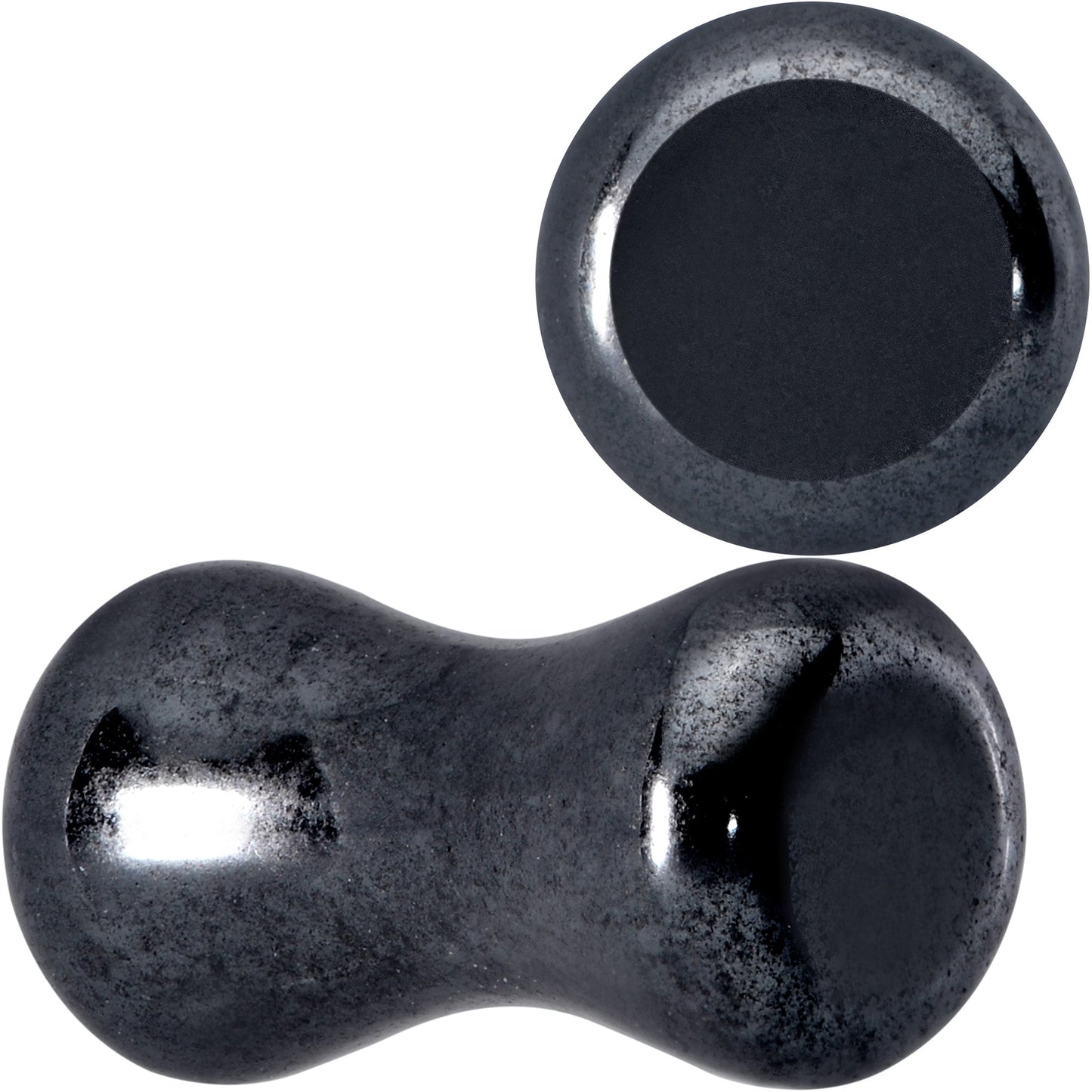 Natural Black Hematite Stone Saddle Plug Set