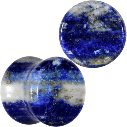 Natural Blue Lapis Stone Saddle Plug Set