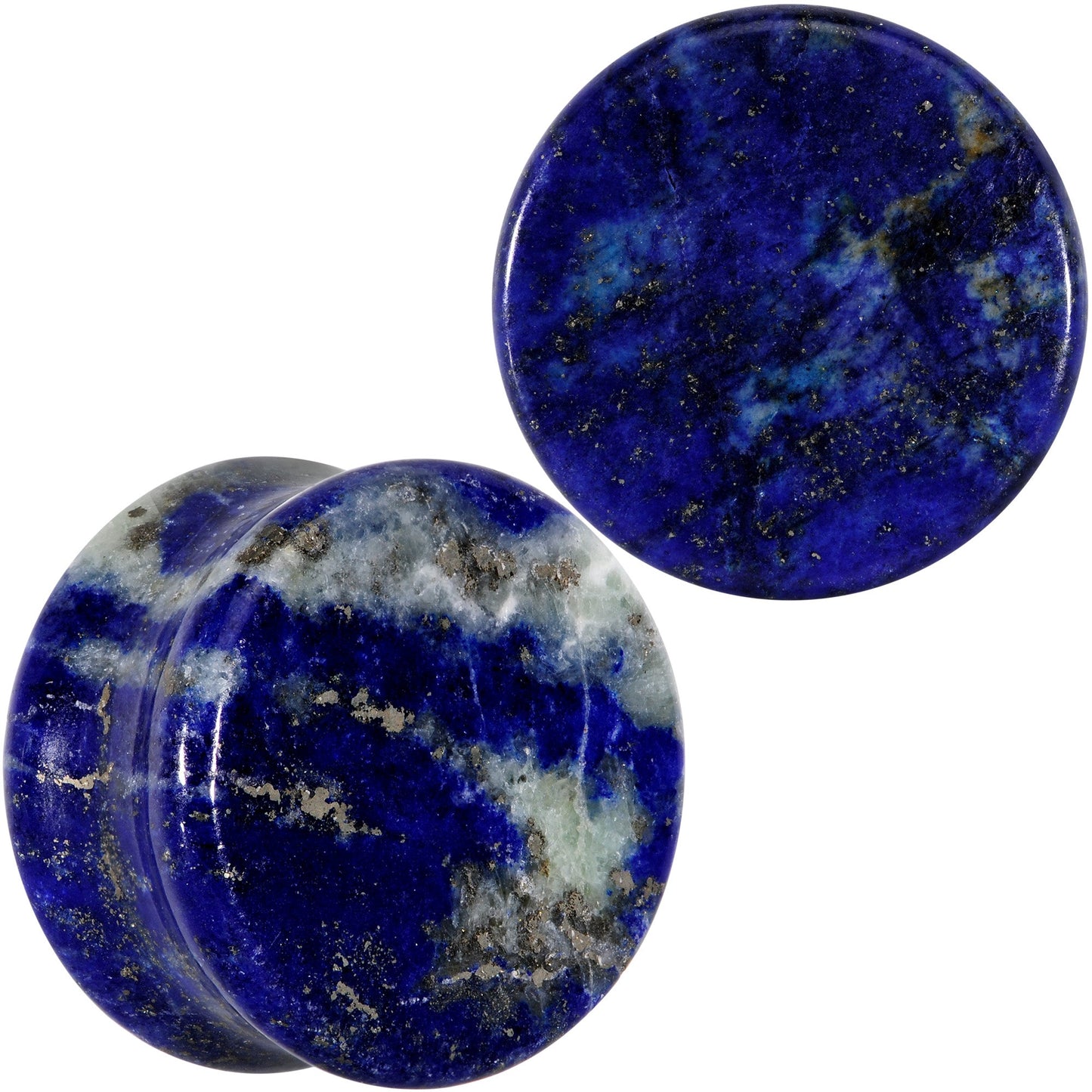 Natural Blue Lapis Stone Saddle Plug Set