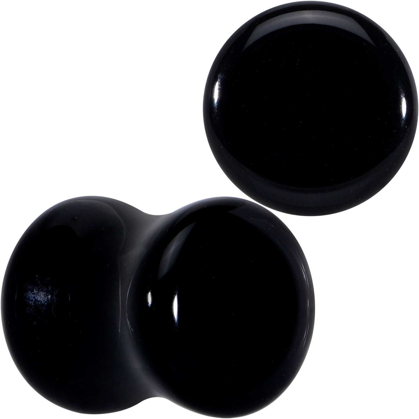 Natural Black Agate Stone Saddle Plug Set