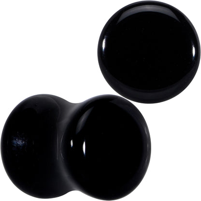 Natural Black Agate Stone Saddle Plug Set