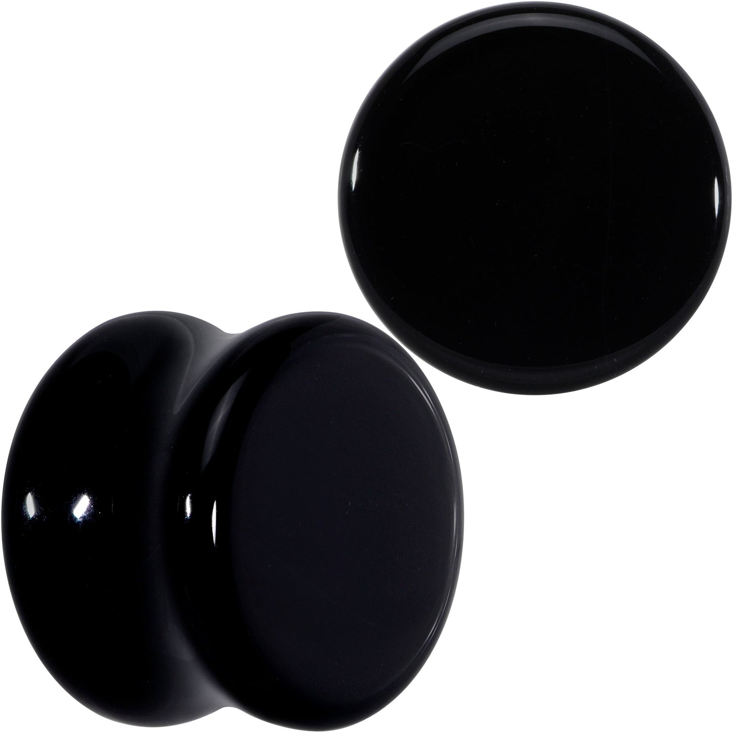 Natural Black Agate Stone Saddle Plug Set