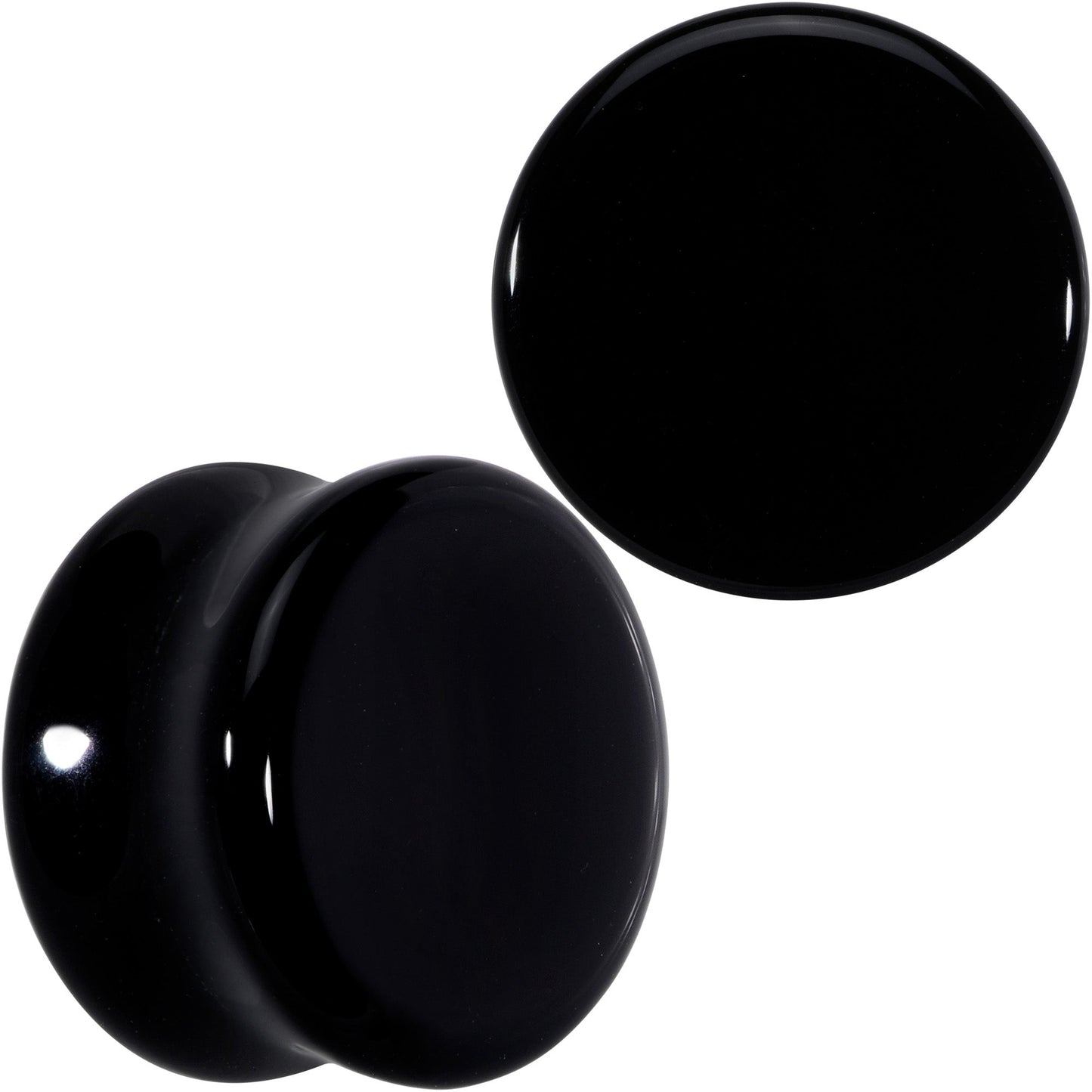 Natural Black Agate Stone Saddle Plug Set