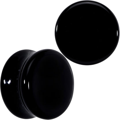 Natural Black Agate Stone Saddle Plug Set
