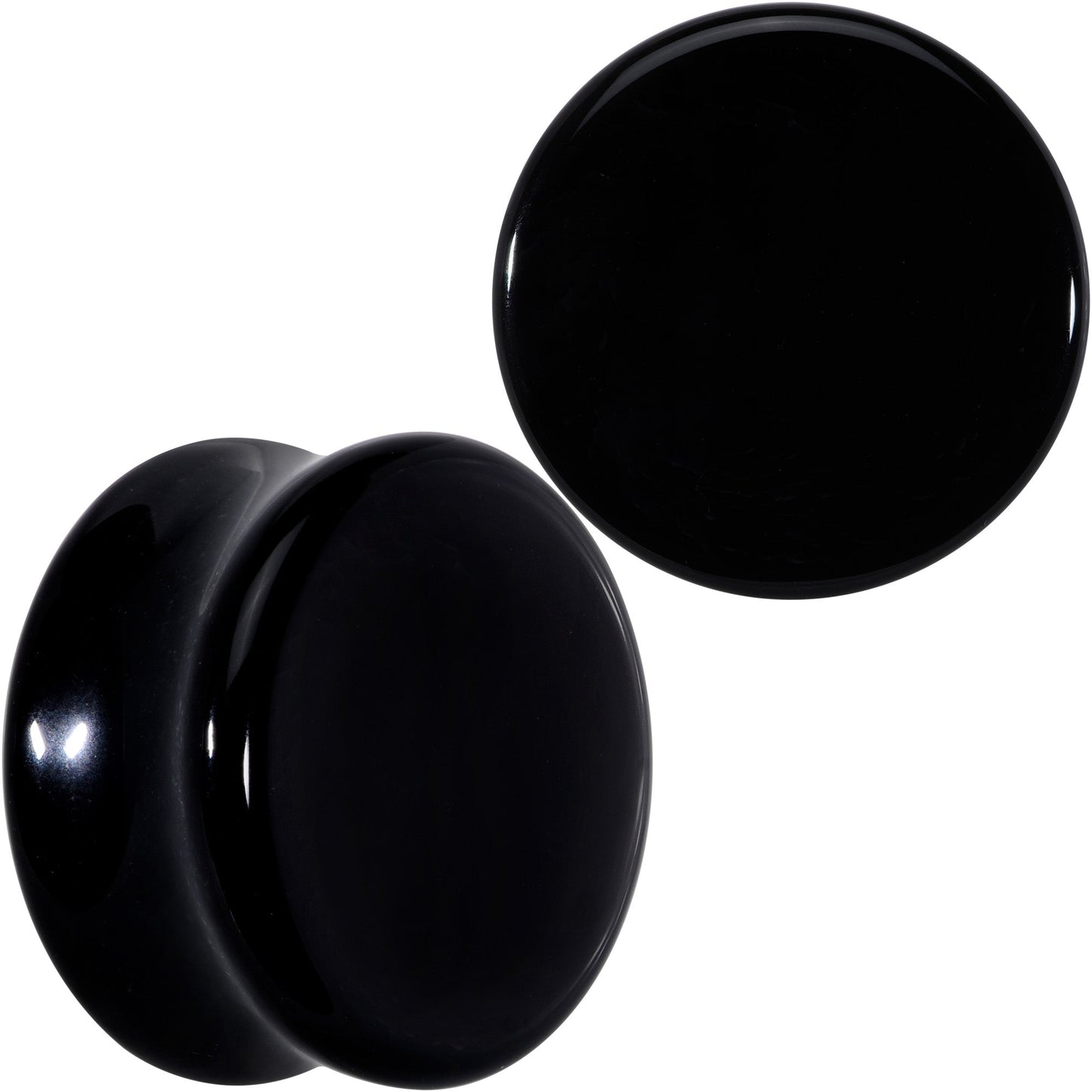 Natural Black Agate Stone Saddle Plug Set