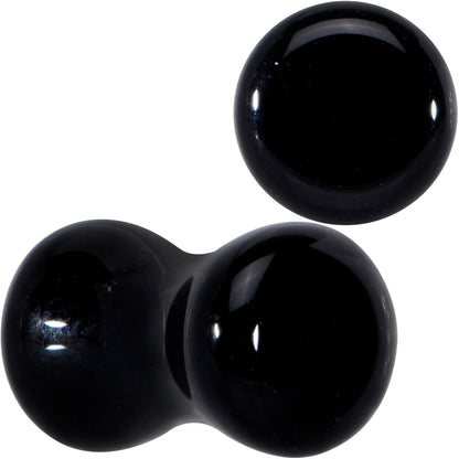Natural Black Agate Stone Saddle Plug Set