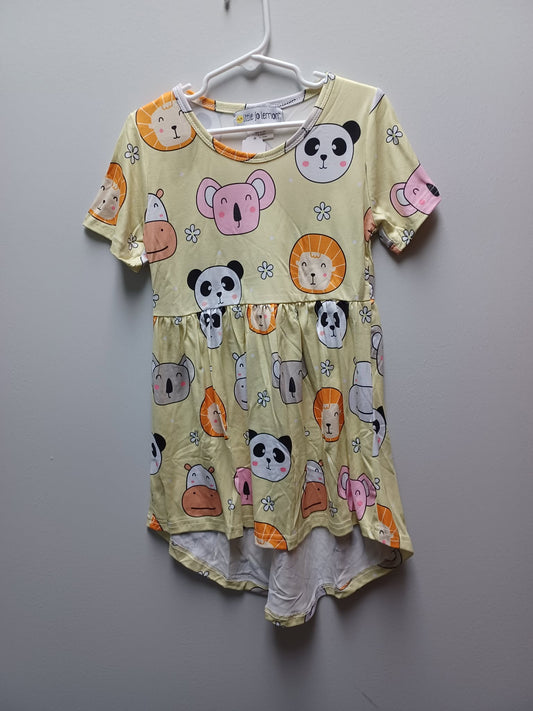 Little Jo Lemon Animal Print on Yellow Dress