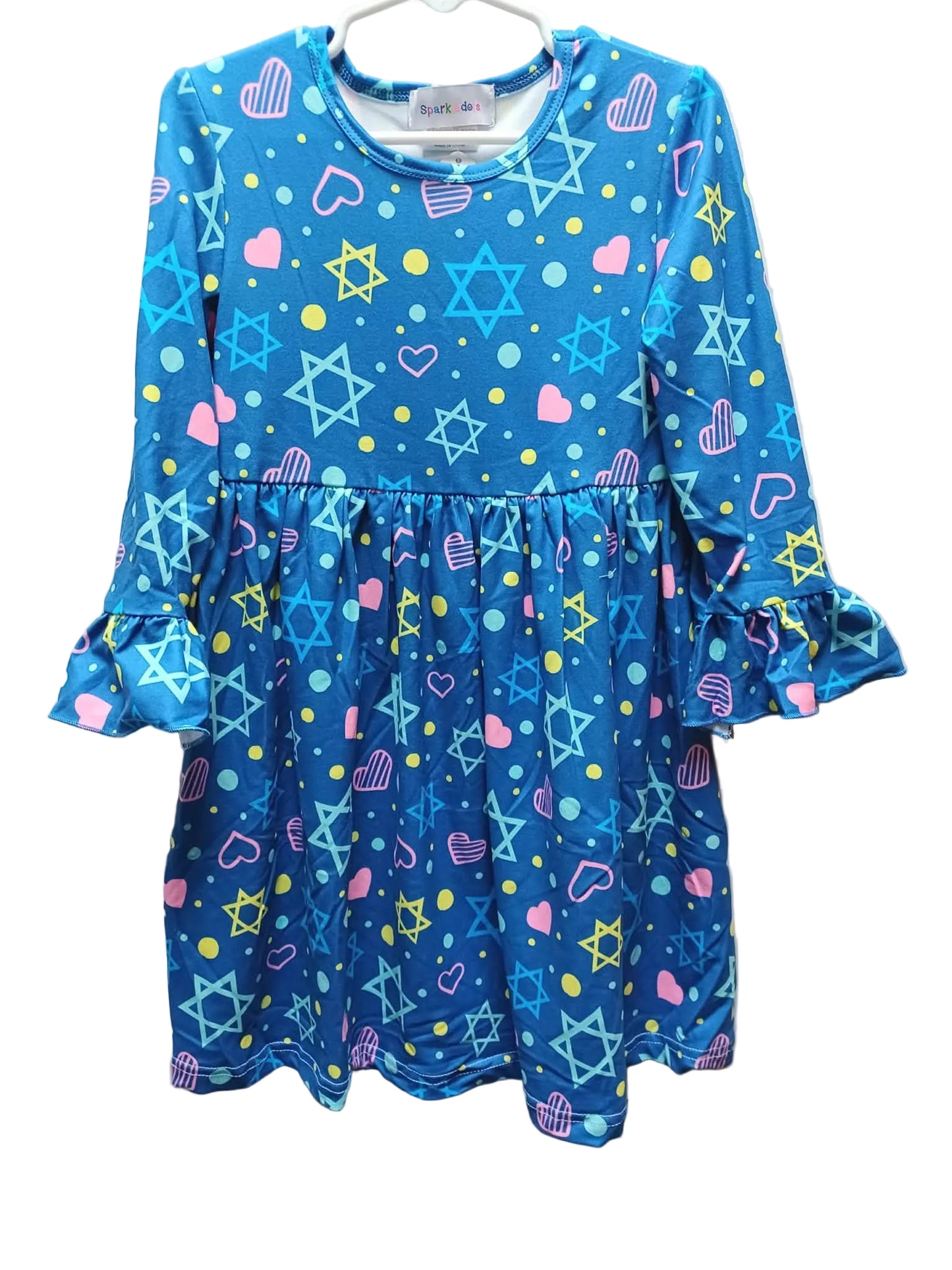 Star of David Ruffle Sleeve Dress